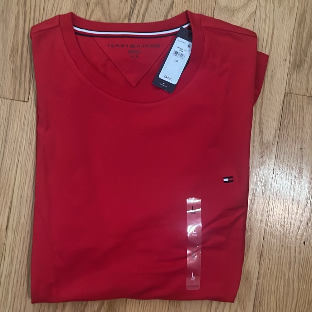 Tommy Hilfiger Men's Bold Red Short Sleeve Tee